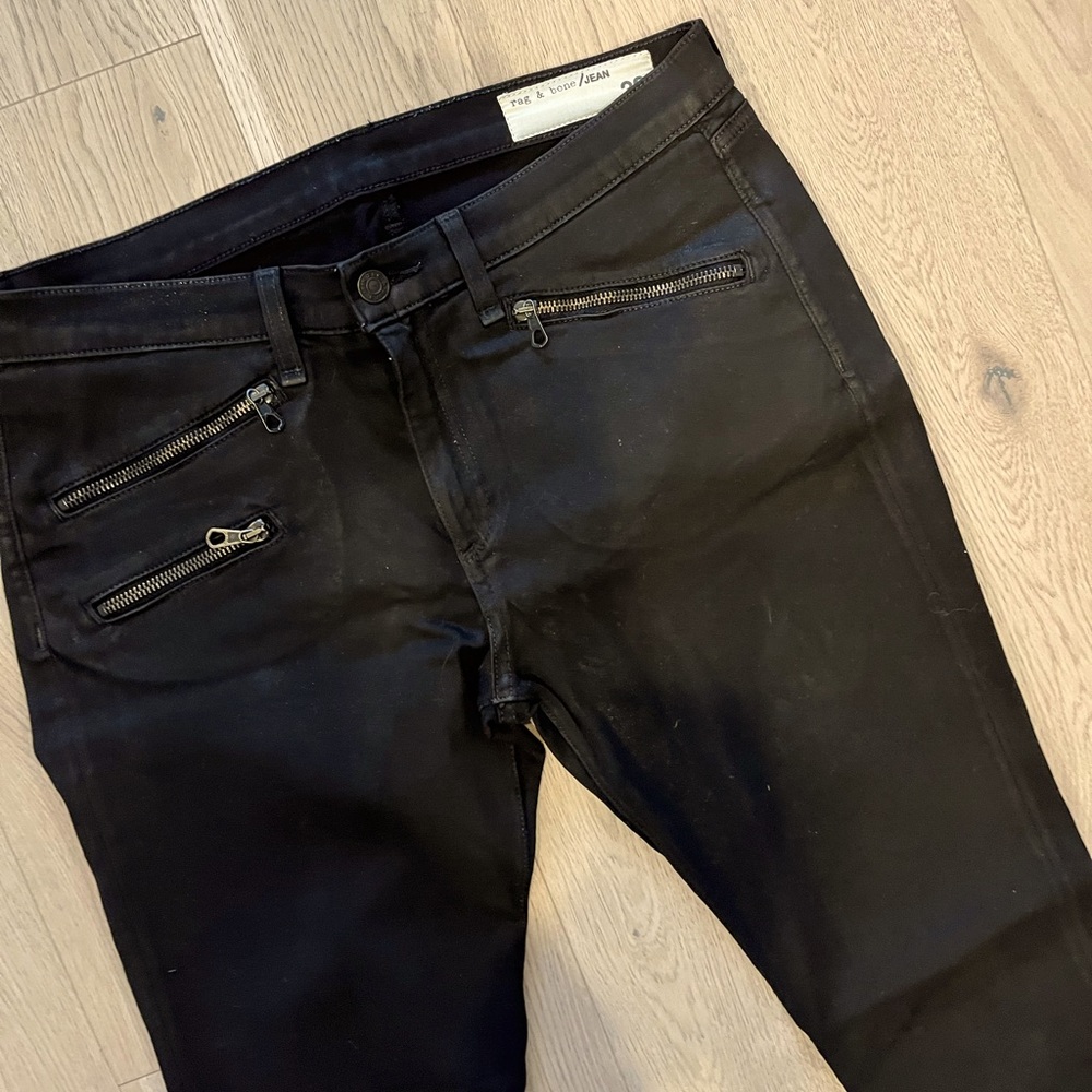 Rag & Bone Waxed Moto Jeans